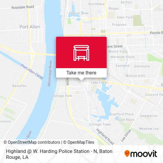 Highland @ W. Harding Police Station - N map