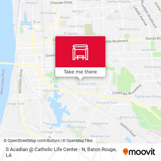 S Acadian @ Catholic Life Center - N map