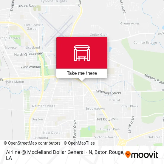 Airline @ Mcclelland Dollar General - N map