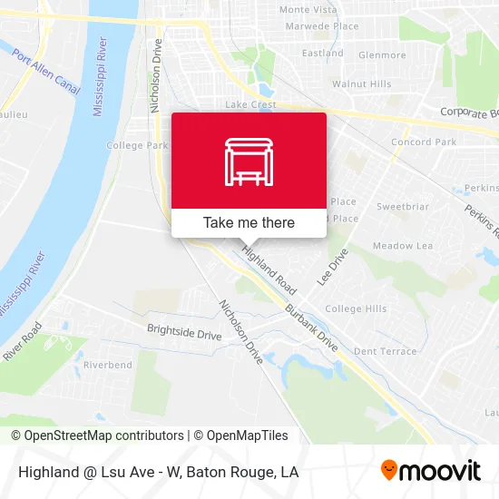 Highland @ Lsu Ave - W map