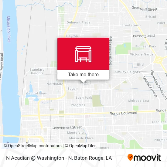 N Acadian @ Washington - N map