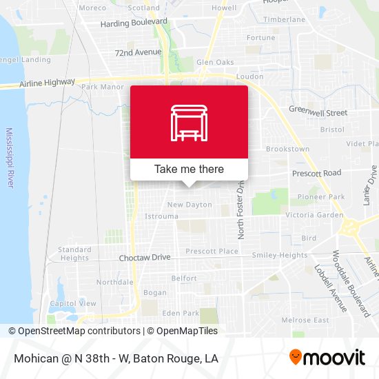 Mohican @ N 38th - W map
