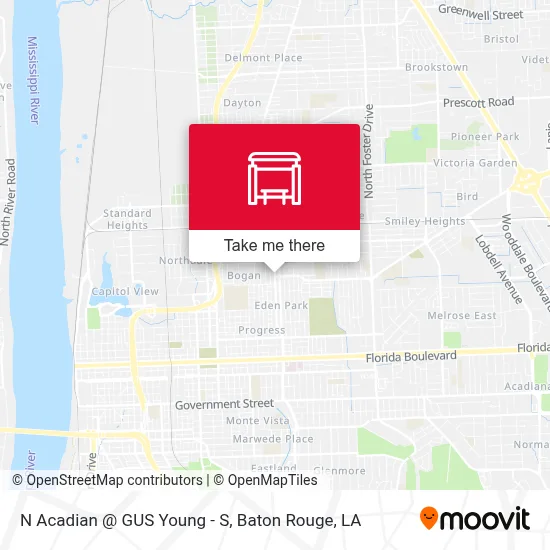 N Acadian @ GUS Young - S map