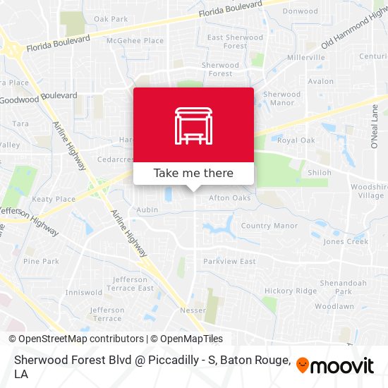 Sherwood Forest Blvd @ Piccadilly - S map