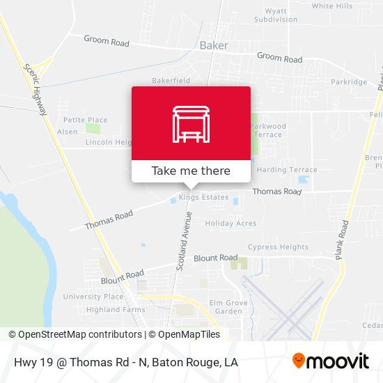 Hwy 19 @ Thomas Rd - N map