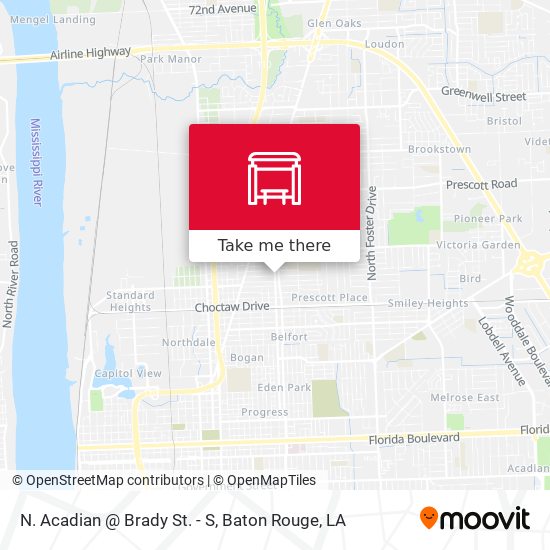 N. Acadian @ Brady St. - S map