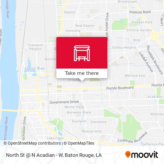 North St @ N Acadian - W map