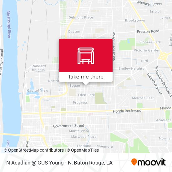 N Acadian @ GUS Young - N map