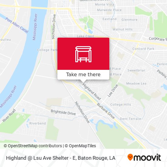 Mapa de Highland @ Lsu Ave Shelter - E