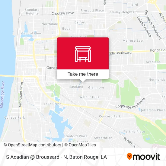 S Acadian @ Broussard - N map