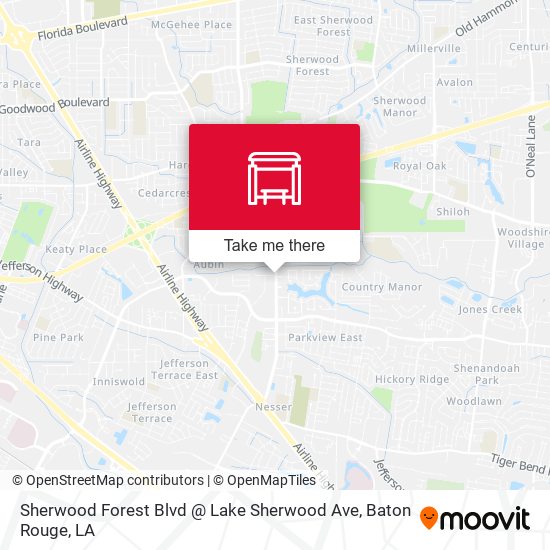 Sherwood Forest Blvd @ Lake Sherwood Ave map