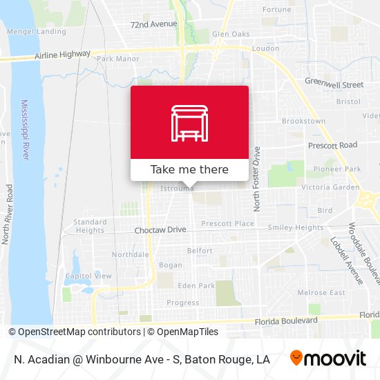 Mapa de N. Acadian @ Winbourne Ave - S