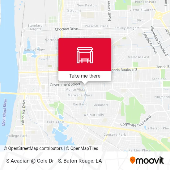 S Acadian @ Cole Dr - S map