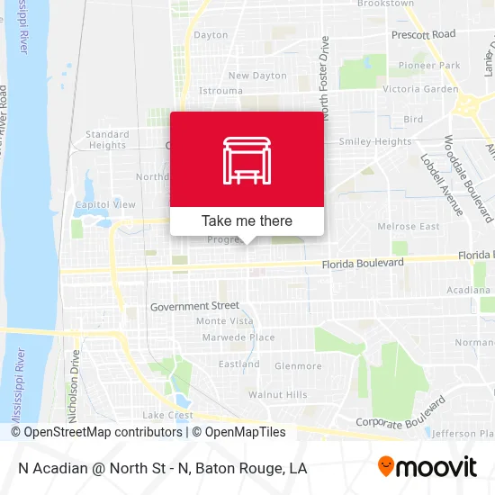 N Acadian @ North St - N map