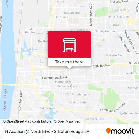 N Acadian @ North Blvd - S map