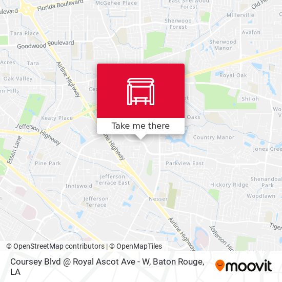 Mapa de Coursey Blvd @ Royal Ascot Ave - W