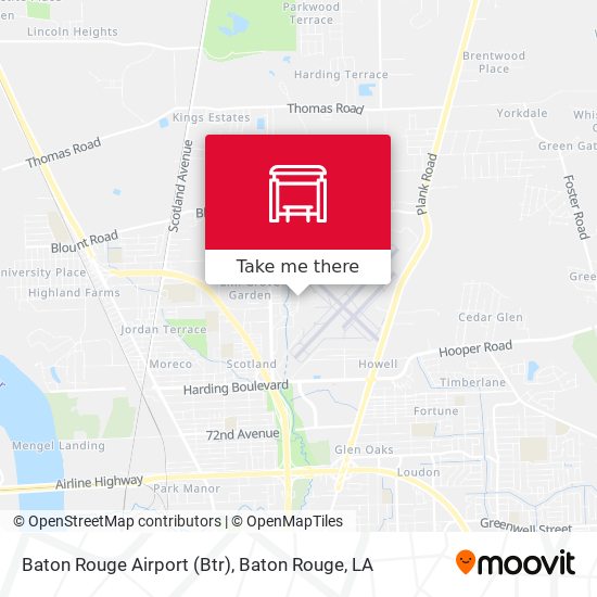 Baton Rouge Airport (Btr) map