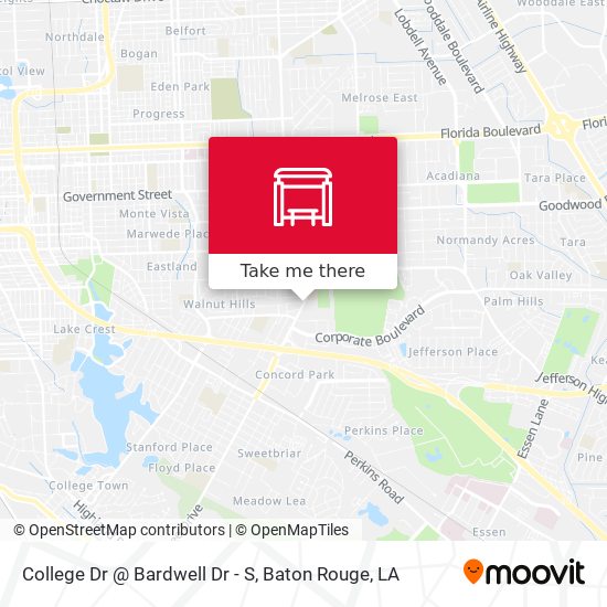 College Dr @ Bardwell Dr - S map