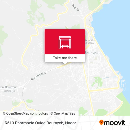 R610 Pharmacie Oulad Boutayeb map