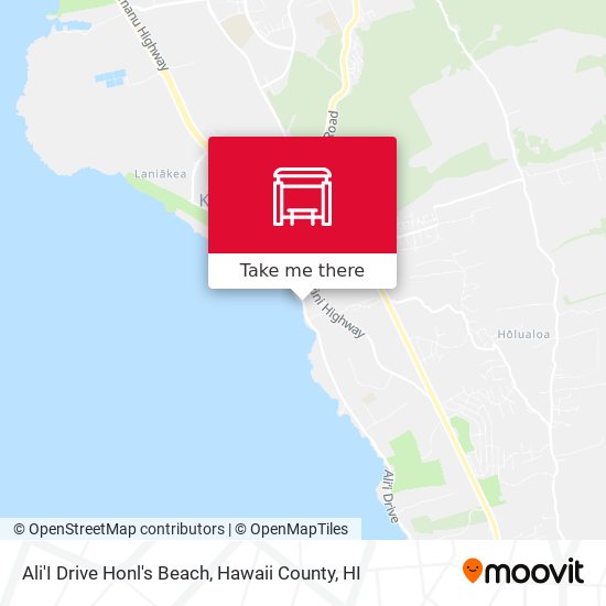 Ali'I Drive Honl's Beach map