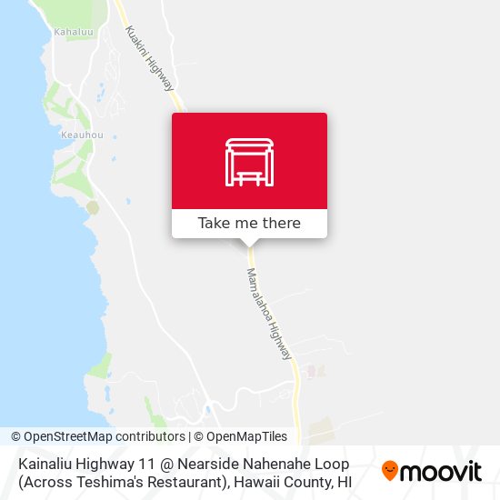 Kainaliu Highway 11 @ Nearside Nahenahe Loop (Across Teshima's Restaurant) map