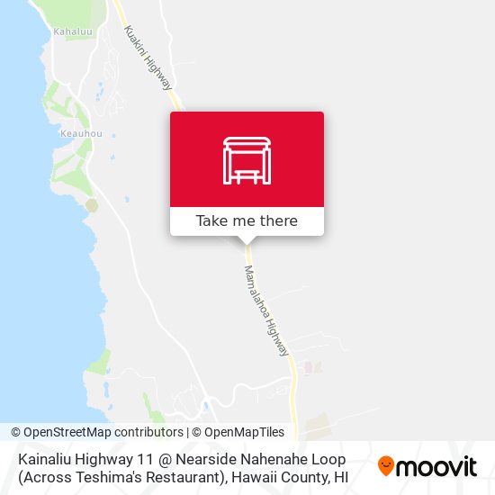 Mapa de Kainaliu Highway 11 @ Nearside Nahenahe Loop (Across Teshima's Restaurant)