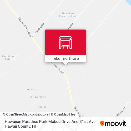 Hawaiian Paradise Park Makuu Drive And 31st Ave map