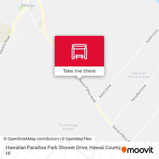 Hawaiian Paradise Park Shower Drive map
