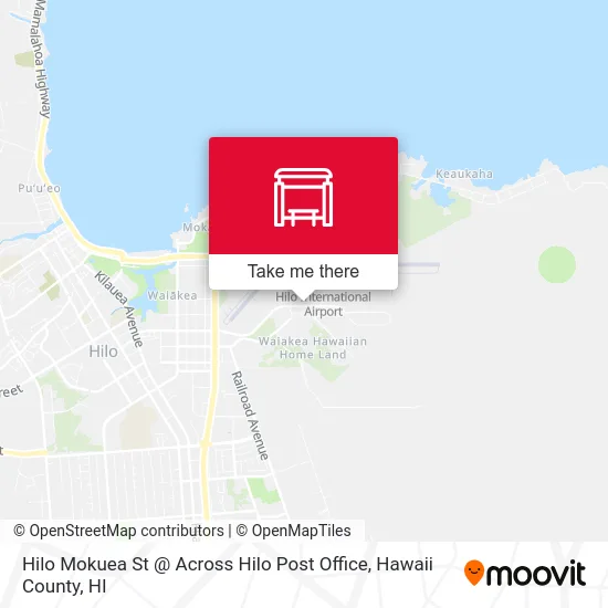 Hilo Mokuea St @ Across Hilo Post Office map