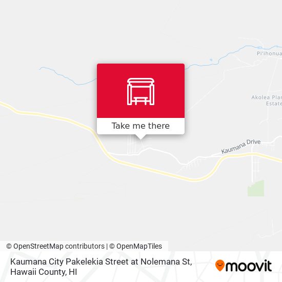 Kaumana City Pakelekia Street at Nolemana St map