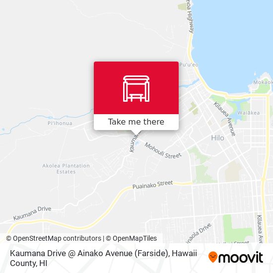 Mapa de Kaumana Drive @ Ainako Avenue (Farside)