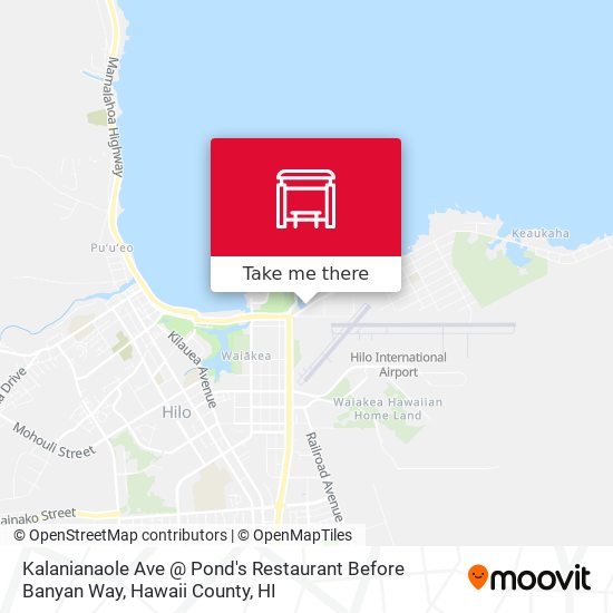 Kalanianaole Ave @ Pond's Restaurant Before Banyan Way map