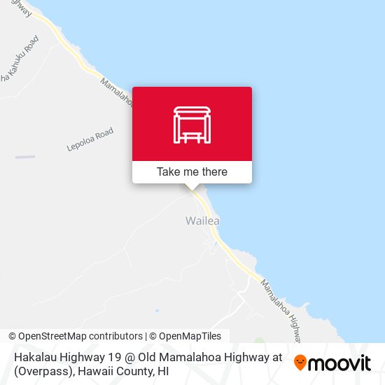 Hakalau Highway 19 @ Old Mamalahoa Highway at (Overpass) map