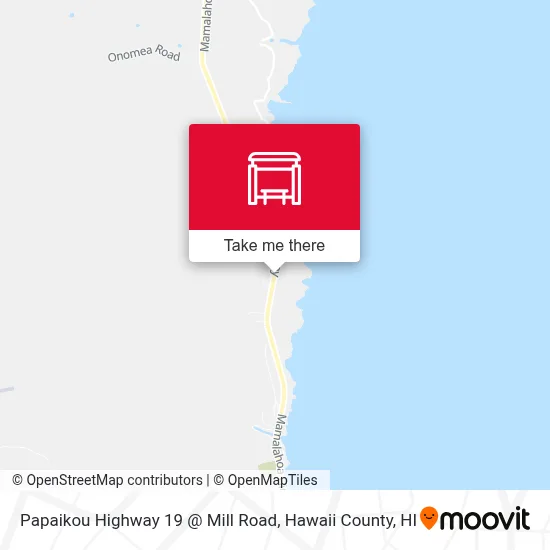Papaikou Highway 19 @ Mill Road map
