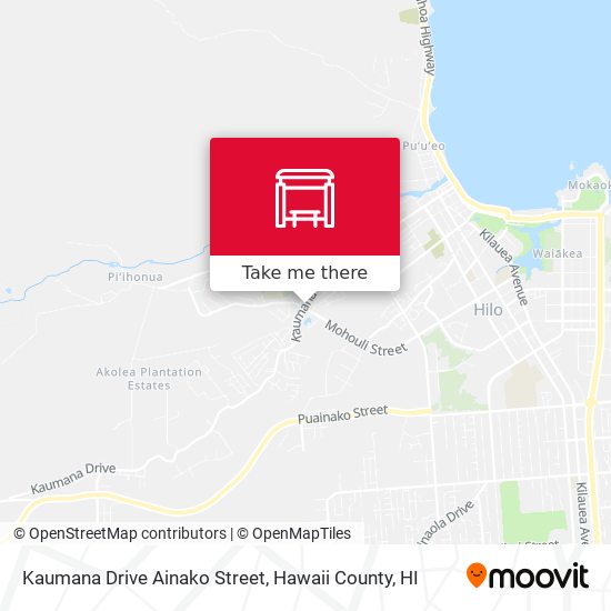 Kaumana Drive Ainako Street map