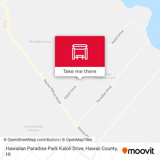 Hawaiian Paradise Park Kaloli Drive map