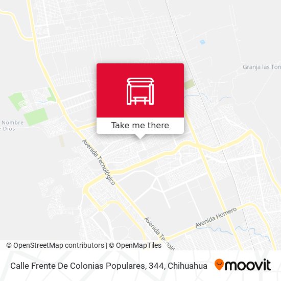 Calle Frente De Colonias Populares, 344 map