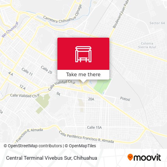 Mapa de Central Terminal Vivebus Sur