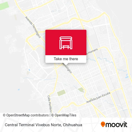 Mapa de Central Terminal Vivebus Norte