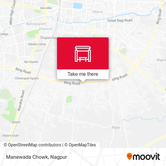 Manewada Chowk map