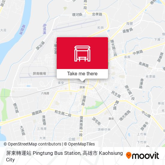 屏東轉運站 Pingtung Bus Station map