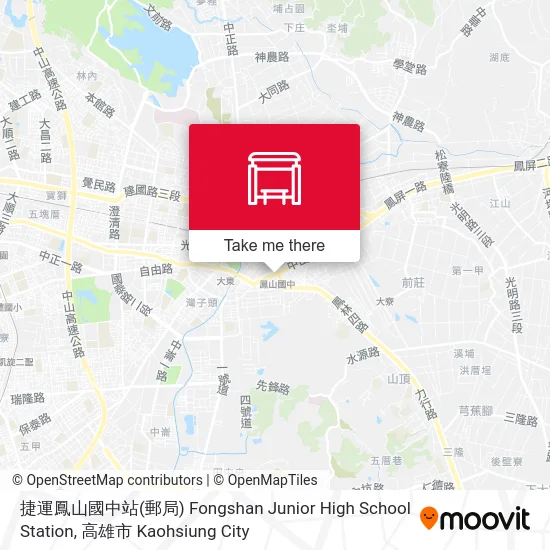 捷運鳳山國中站(郵局) Fongshan Junior High School Station地圖