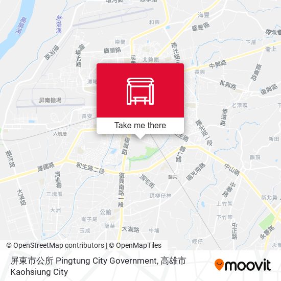 屏東市公所 Pingtung City Government map