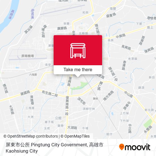 屏東市公所 Pingtung City Government map