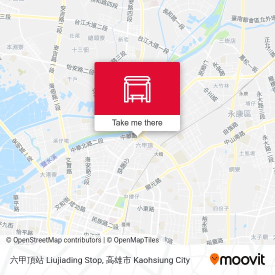 六甲頂站 Liujiading Stop map