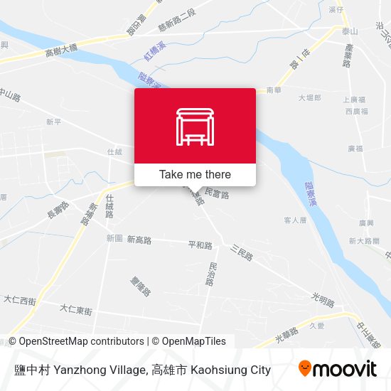 鹽中村 Yanzhong Village map