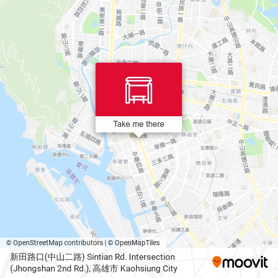 新田路口(中山二路) Sintian Rd. Intersection (Jhongshan 2nd Rd.) map