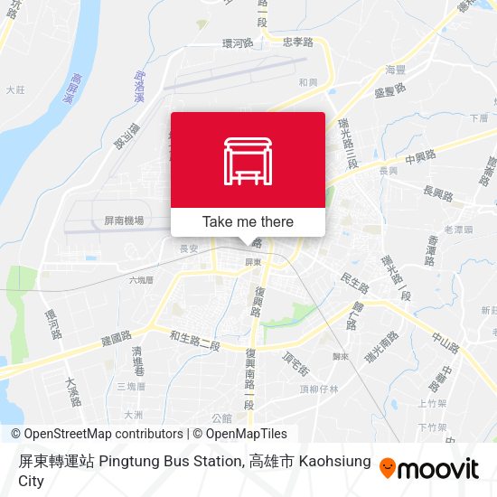 屏東轉運站 Pingtung Bus Station map