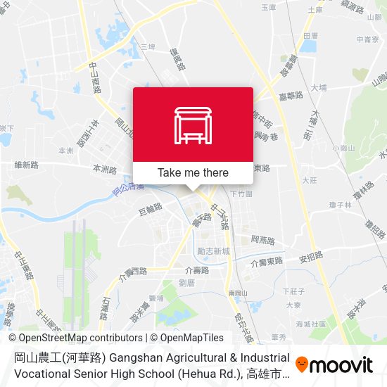 岡山農工(河華路) Gangshan Agricultural & Industrial Vocational Senior High School (Hehua Rd.)地圖