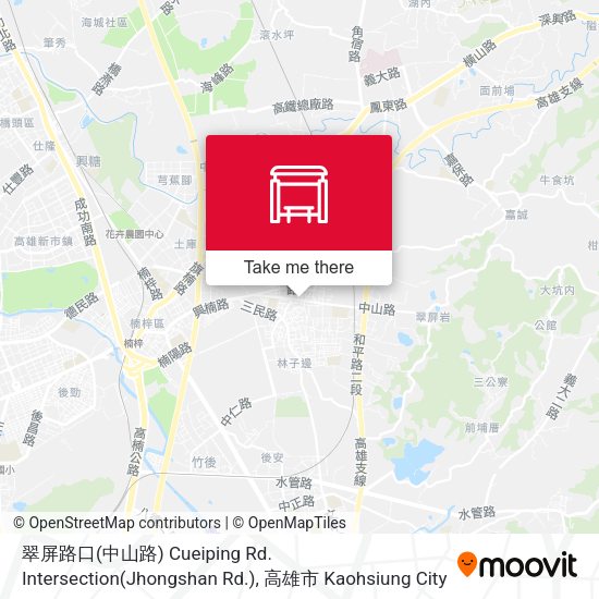 翠屏路口(中山路) Cueiping Rd. Intersection(Jhongshan Rd.)地圖